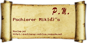 Pschierer Miklós névjegykártya